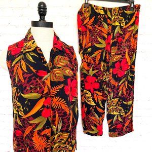 90's Summer Set - Tropical Print - Size Small - S.A.Designs